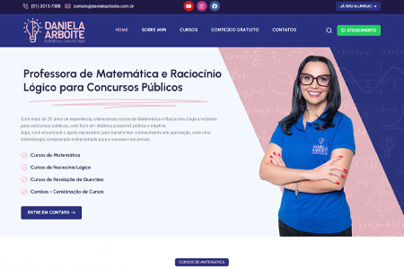 Criação de site para Daniela Arboite, Professora de Matemática e Raciocínio Lógico para Concursos Públicos